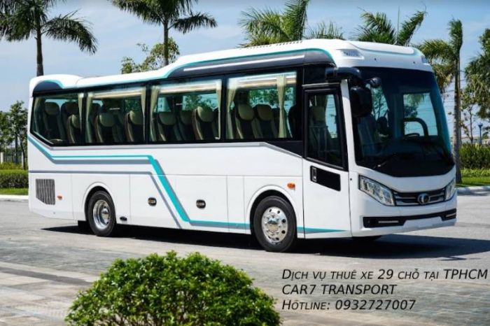 Giá thuê xe 29 chỗ đi Giồng Trôm